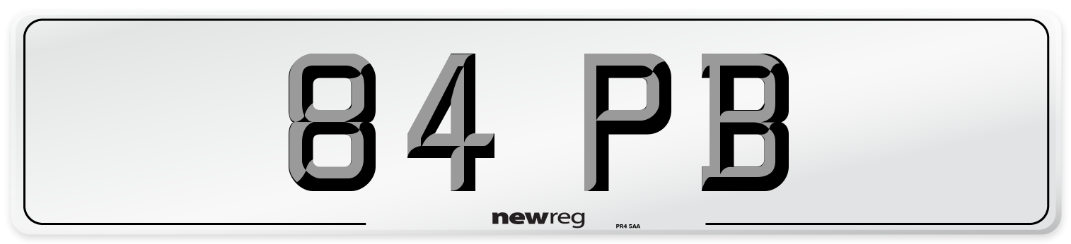 84 PB Number Plate from New Reg